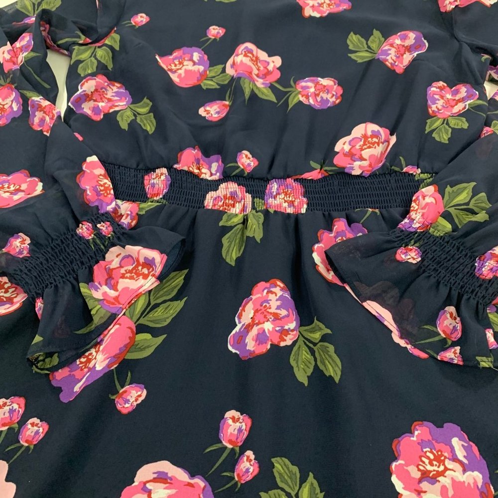 Maison Jules Women's Dress S Floral Print Fit & Flare Dress Navy Blue S - Picture 9 of 12